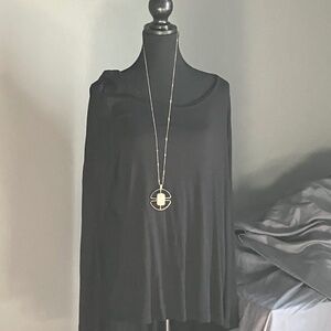 LORD & TAYLOR:  top,  black, long sleeve, slight high/low